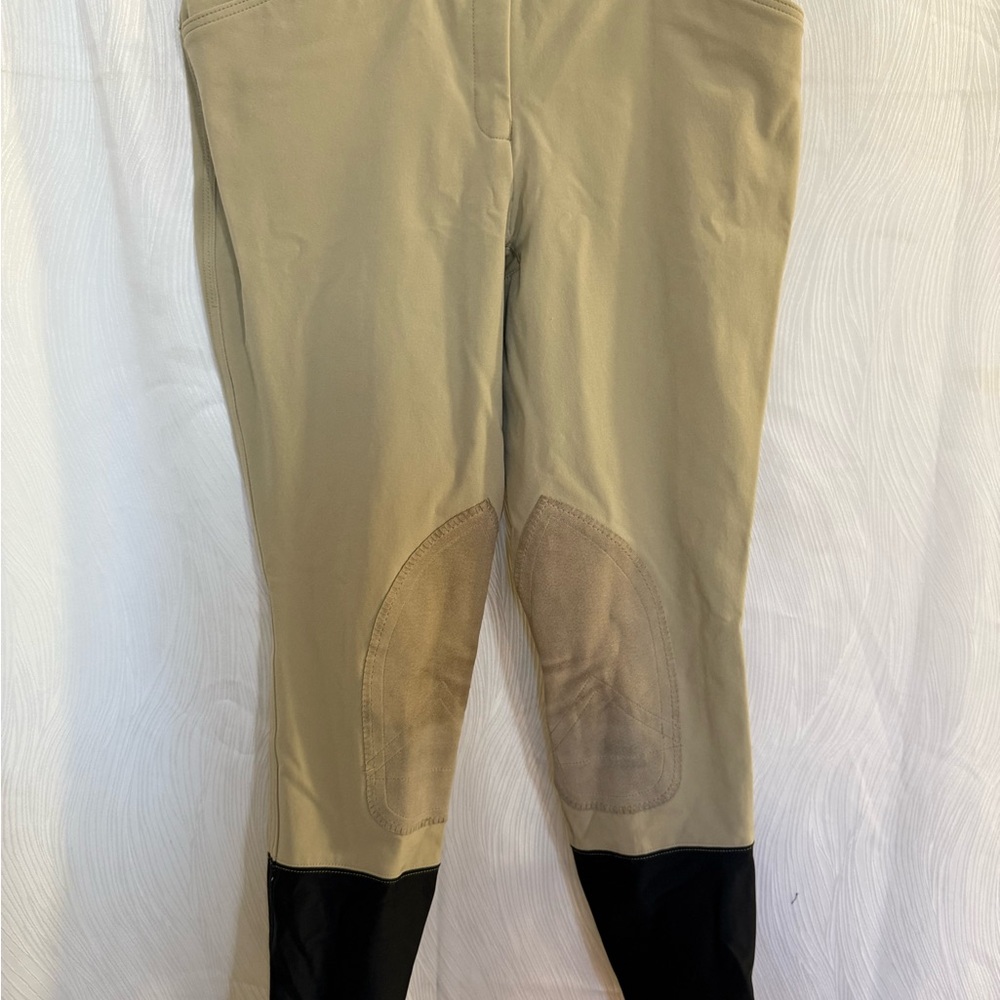 Mastermind Italy Molly Riding Breeches 28 Beige Equestrian Knee Patch Pants